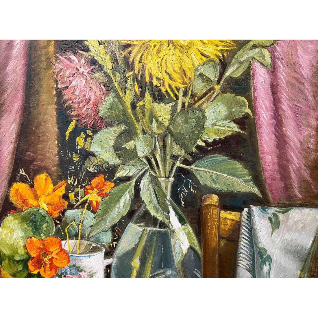 Still Life with Dahlias and Nasturtiums (Test) - Photo3 Still Life with Dahlias and Nasturtiums (Test) - Buy